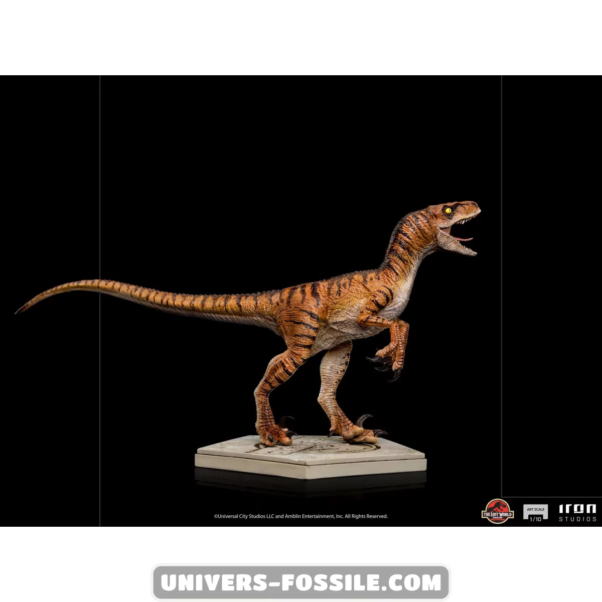 Statue Iron Studios Jurassic World Lost World Velociraptor 1/10 Deluxe Art Scale - Neuf Sous Boîte